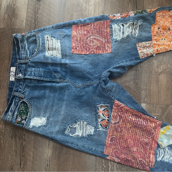 Free People Zappa Harem Patchwork Jeans - Picture 12 of 15